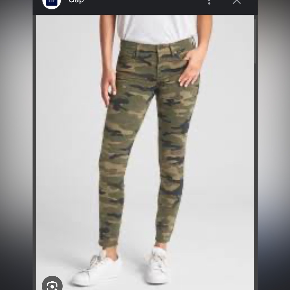 Gap Mid Rise True Skinny Ankle Jeans in Camo size 4/27